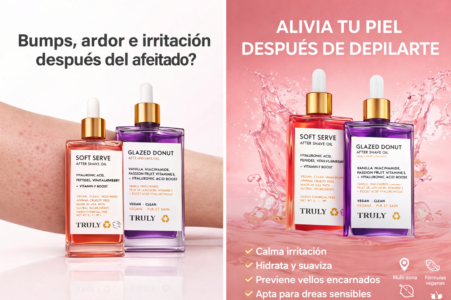 Truly Glazed + Soft Serve Truly — Aceites para después del afeitado COMBO