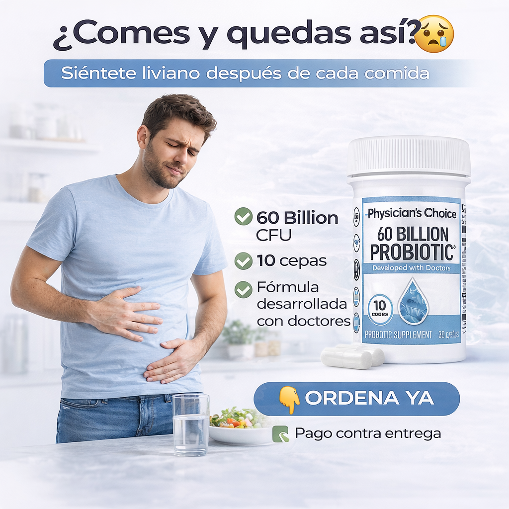 Tu digestión no debería ser una lucha diaria - 60 BIILION PROBIOTICO (Original)