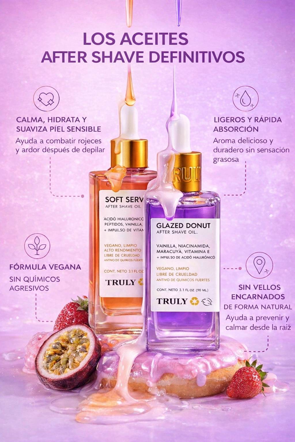 Truly Glazed + Soft Serve Truly — Aceites para después del afeitado COMBO